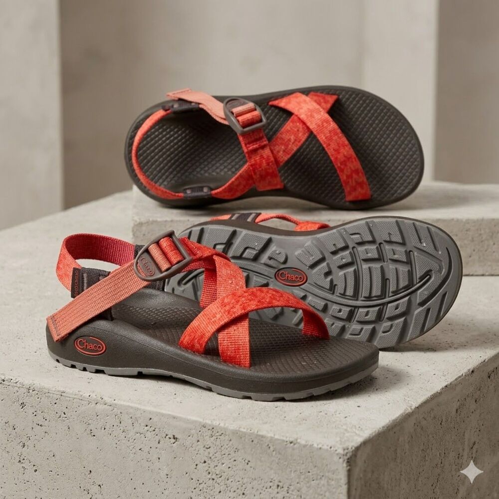 Chaco Z/Cloud Sandals Women 5 UK 3 Orange Red Sunset Gorpcore Cottagecore Hiking